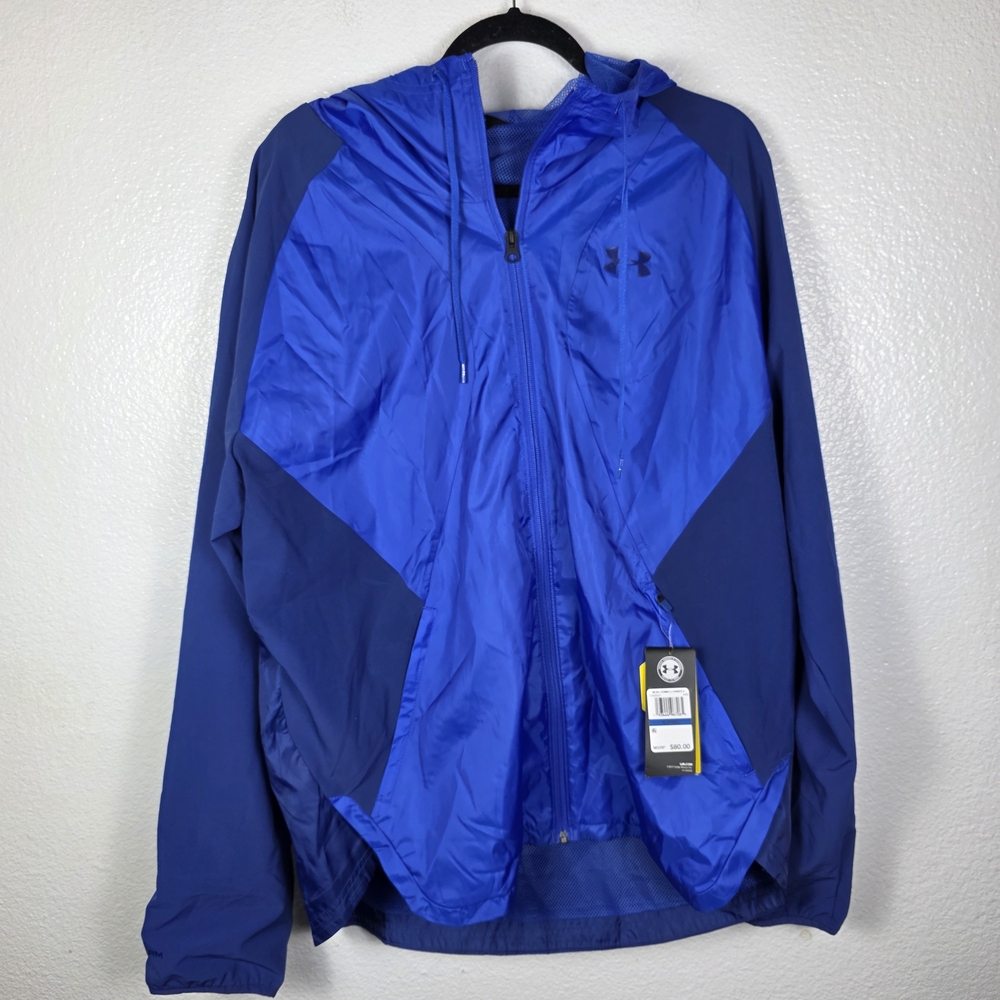 Under Armour Storm Men's Blue Water-Repellent Full Zip‎ Windbreaker Jacket Sz XL